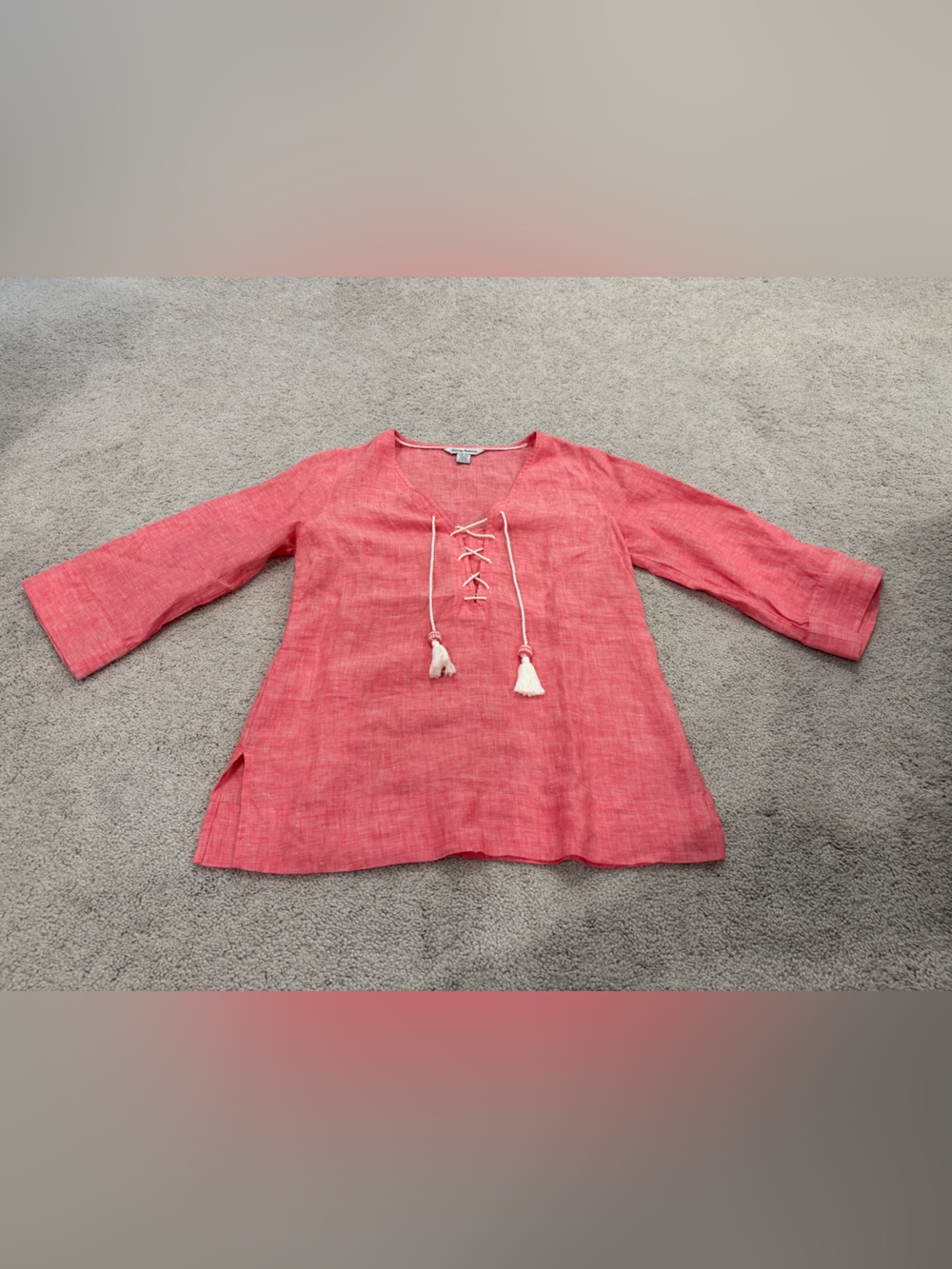 Tommy Bahama Coral Lace-Up Tunic Top